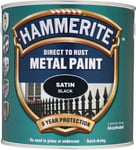 Hammerite Direct To Rust Metal Paint- Satin Black - 2.5 Litre