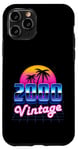 Vintage 2000 Anniversaire 25 ans 80's Rétro Palmier Coucher de Soleil Coque pour iPhone 11 Pro
