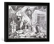 'Image encadrée de Alfred Rethel "Death AS VICTOR, from' Another Dance of Death 'published by Georges Wigand dans Leipzig, 1849, d'art dans le cadre de haute qualité Photos fait main, 40 x 30 cm, noir mat