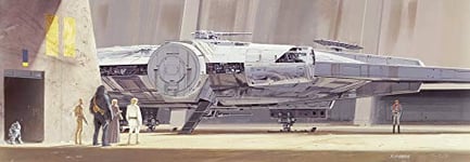 Komar Star Wars Classic RMQ Millenium Falcon Papier peint photo 368 x 127 cm La guerre des étoiles, vaisseau spatial, chambre d'enfant