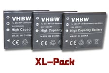 3 x batterie Li-Ion 550mAh (3.6V) pour appareil photo Casio série Exilim, par ex. EX-S200, EX-Z690, EX-ZS12, EX-ZS20, etc. Remplace : NP-120.
