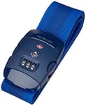 Samsonite Global Travel Accessories Luggage Strap with Integrated Three Dial TSA Combilock, 190 cm, Blue (Midnight Blue)