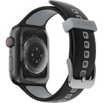 OtterBox Bracelet All Day pour Apple Watch Series 9/8/7/6/SE 2e gen/SE 1e gen/5/4/3 - 42mm/44mm/45mm, Bracelet de rechange en silicone doux au toucher durable pour Apple Watch, Noir/Gris
