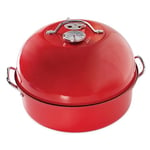 Nordic Ware 365 Indoor/Outdoor Kettle Smoker, Stovetop/Grill Smoker for Meat, Fish, and Vegetables, BBQ Smoker with Temperature Gauge, Barbecue Smoker, Colour: Red