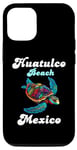 Coque pour iPhone 15 Pro Huatulco Beach Mexico Floral Turtle Match de vacances en famille