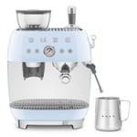 Smeg Espresso Coffee Machine, 1650W, EGF03PBUK, Pastel Blue