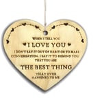 Pet-Jos I Love You Wooden Hanging Heart Plaque Gift for Your Love Heart Wooden Sign Friendship Quote Gift for Her for Him Valentines Day FBA