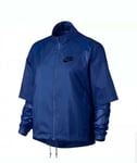 Women's Nike NSW Sportswear Woven Jacket Sz S Blue Black New 804542 480