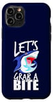 Coque pour iPhone 11 Pro Let's Grab A Bite Shark Graphique Humour Citation Sarcastique