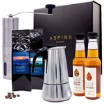 Aspira Coffee Brewing Gift Set. Everything That You Need to Brew Your Coffee The Italian Way. Suitable for Both Induction and Conventional hobs.