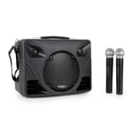 IBIZA SOUND PORT85VHF-BT Système de sonorisation portable rechargeable avec lecteur USB/MP3/sd, 2 micros vhf & bluetooth