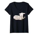 Womens He Left The 99 To Rescue Me Sheep V-Neck T-Shirt