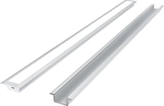 Led-Profilsats, 2M, Infälld, Anodiserad, Med Vitt Lock Och Blind