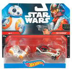 Mattel Hot Wheels Star Wars 1:64 Scale Diecast BB-8 & POE DAMERON Character Cars