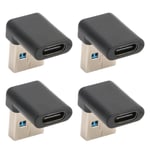 4-pack USB Typ C Vinkeladapter 10 Gbps Överföring Bärbar USB Han till Typ C Hona Adapter för Bärbara Datorer Stationära Datorer