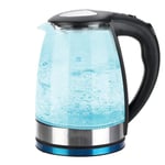 Temperature Control Glass Kettle 2200W Fast Boil Electric Kettle with Auto-off Boil-Dry Protection & 7 Colors LED Light 220V 1.8L