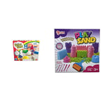SUPER SAND 383324.208 Classic-Super Soft Magic Sand for Kids Aged 3 and up, White, 26.7 x 5.2 x 26.7 Centimeters & Ram© 4 x Kids Magic Sand Quick Sand Play Sand with Castle Moulds