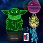 Star Wars Night Light Gift for Kids,3D Illusion with Four Pattern and 7 Color C