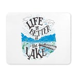 Vintage Lake House Decor Life is Better at The Lake Rectangle Non-Slip Rubber Mousepad Mouse Pads/Mouse Mats Case Cover for Office Home Woman Man Employee Boss Work