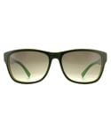 Lacoste Mens Classic Rectangle Green Grey Sunglasses - Black, Size: 55x16x140mm - Size 55x16x140mm