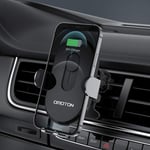 OMOTON 15W Wireless Car Charger [Faster Charging] [Latest Chip] Wireless Car Phone Charger, Auto Clamping, Movable Coil, Air Vent Car Phone Holder Wireless Charger for iPhone/Samsung