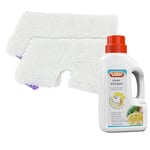 2 x Microfibre Cover Pads + Detergent for Shark S3455 SM200 Steam Cleaner Mop
