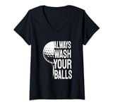 Womens Love Golf Funny Friends Wash Balls outfit V-Neck T-Shirt