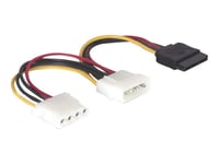 Delock - Strömkabel - Sata-Ström (Hane) Till 4 Pin Intern Effekt (Hane) - 10 Cm - För P/N: 89273