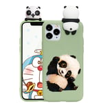 ZhuoFan Case for Apple iPhone 11 - Cute 3D Funny Cartoon Character Soft TPU Silicone iPhone11 Cover Phone Case for Kids Girls, Shockproof Slim Candy Colour Green Panda Skin Shell