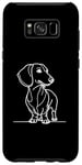Coque pour Galaxy S8+ One Line Art Dessin Wiener Dog