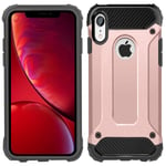 KP TECHNOLOGY iPhone XR Case, iPhone XR Shockproof Slim Anti Scratch Hybrid Dual Layer Heavy Duty Armor Defender Protective Case Cover for iPhone XR (ROSE GOLD)