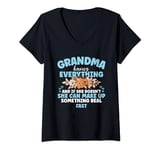 Womens Grandma Mother's Day She Can Make Up Something Real Fast V-Neck T-Shirt