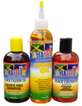 Jahaitian Combination Castor Oil Sulfate Free Shampoo,Conditioner & Sunshine Oil