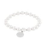 Snö Of Sweden Lydia Small Pearl Elastic Bracelet Silver/White M/L
