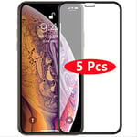 DYGZS Phone Screen Protectors 5pcs/lot Full Cover Tempered Glass For Iphone Xs Max Xr Screen Protector Glass On Iphone 6 6s 7 8 Plus X 5 5s Protective Glass Black iPhone 7 iPhone 8