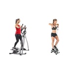 Sunny Health & Fitness Legacy Stepping Elliptical Machine, Total Body Cross Trainer with Ultra- Quiet Magnetic Belt Drive SF-E905 and Mini Stepper Machine - NO. 012-S