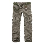 WDXPYA Men'S Cargo Pants,Mens Cargo Combat Work Trousers Military Tactical Cotton Casual Hiking Earth Army Green 9 Pockets Pants Trouser,31