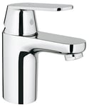 GROHE Eurosmart Cosmopolitan - Bathroom Smooth Body Mixer Tap (Monobloc Installation, Metal Lever, 35 mm Ceramic Cartridge, Durable Sparkling Sheen, Tails 3/8 Inch), Size 148 mm, Chrome, 32824000