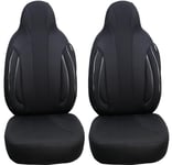 Housses de siège sur Mesure pour sièges de Voiture compatibles avec VW Caddy 4 2015 conducteur et Passager FB : PL403 (Noir)