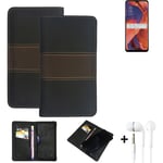 Wallet Case + headphones for Oppo Reno4 Z 5G Protective Cover Brown