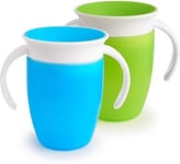 Munchkin Miracle 360 Trainer Cup, Green/Blue, 7 oz/207 ml, 2 Pack