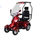 Arvo Promenadscooter med tak P600 Röd