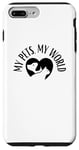 Coque pour iPhone 7 Plus/8 Plus My Pets My World Chien Maman Chat Papa Animal Lover