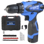 Cordless Drill Driver, Combi Drill, DIY Drill, Variable Speed Cordless Electric Driver Screwdriver 18+1 Torque 35N.m with Li-Ion Batteries 1500mHA with Fast Charge+Carry Case