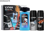 2x LYNX Sports Trio - three iconic scents - 225ml body wash, 150ml body spray