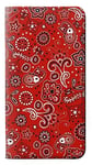 Red Classic Bandana PU Leather Flip Case Cover For Samsung Galaxy J4+ (2018), J4 Plus (2018)