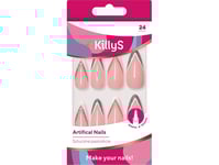 Killys_Artificial Nails Artificial Nails Daggers Pink 24Pcs