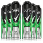 6 x 250ml Sure Men QUANTUM Dry 48h Anti-Perspirant Deodorant Body Spray