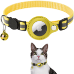 Airtag Skal Cat Collar med Breakaway Bell - Gul - TheMobileStore AirTag-Tillbehör