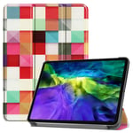 Suitable for ipad pro11 inch tri-fold bracket ultra-thin cartoon painted protective shell-cube